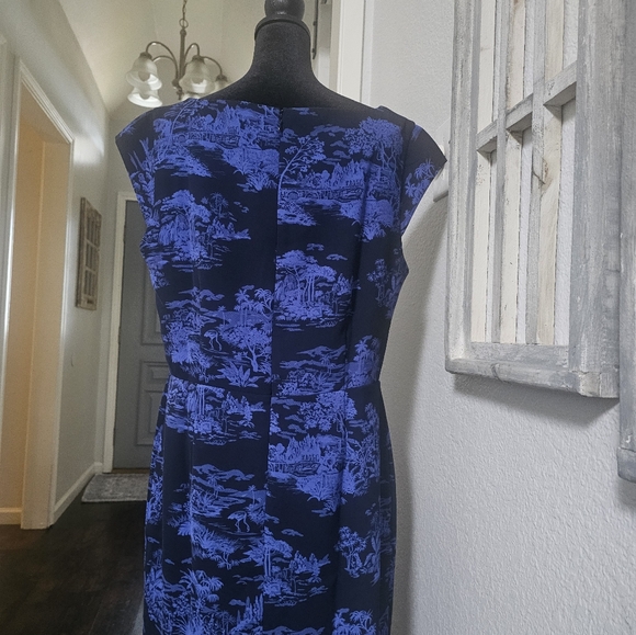 Ann Taylor NWT Floral Cap Sleeve Square Neck Sheath Dress Sz 14 - Picture 13 of 15